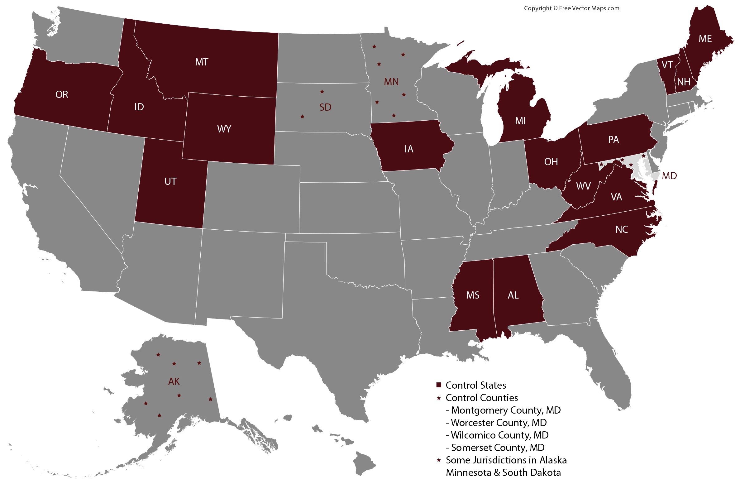 Control States Map