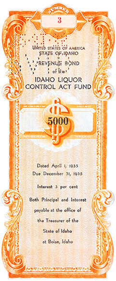 Idaho Liquor Control Act Fund 1935